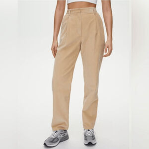 Wilfred Free Aritzia Pleated Lennox Tan Pants Women's Size 8 Casual Cotton